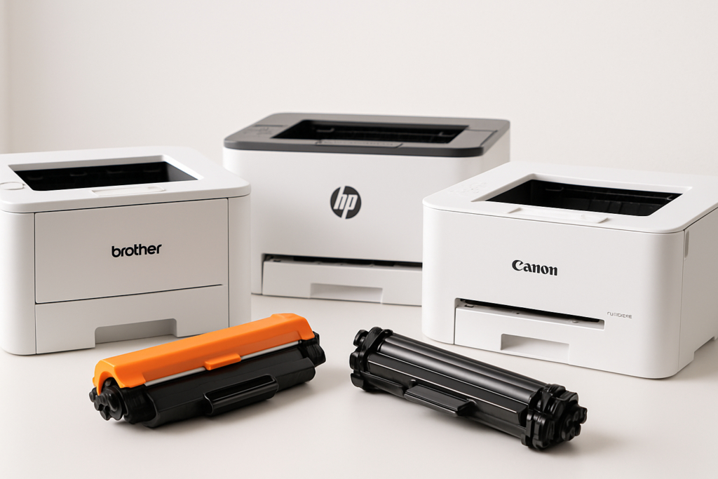 Las impresoras láser más vendidas para pequeñas empresas y autónomos en 2026: guía para elegir la mejor opción. Habla de modelos de Brother, HP y Canon para uso profesional ligero. Explica ventajas, inconvenientes y para qué perfil es cada una. No incluyas precios. Menciona que todas tienen tóner compatible disponible con garantía de 2 años en prink.gustavosoto.es.